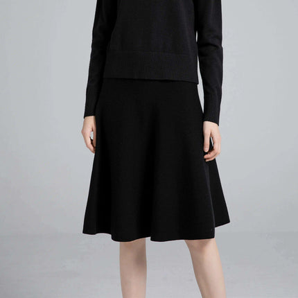 Chic Knit Collar Sweater with Elegant Gold Button Embellishments