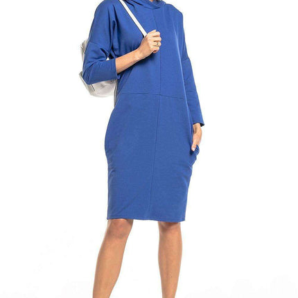Chic Knit Hooded Day Dress with Practical Pockets - Très Elite
