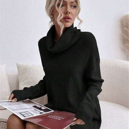 Chic Knit Turtleneck Dress for Women - Très Elite