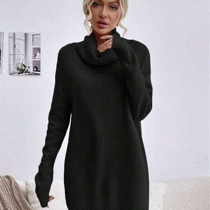 Chic Knit Turtleneck Dress for Women - Très Elite