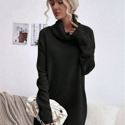 Chic Knit Turtleneck Dress for Women - Très Elite