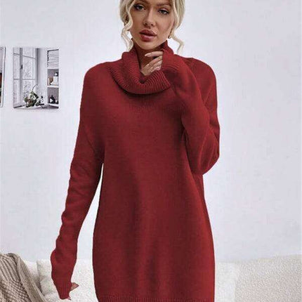 Chic Knit Turtleneck Dress for Women - Très Elite