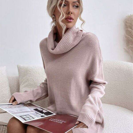 Chic Knit Turtleneck Dress for Women - Très Elite