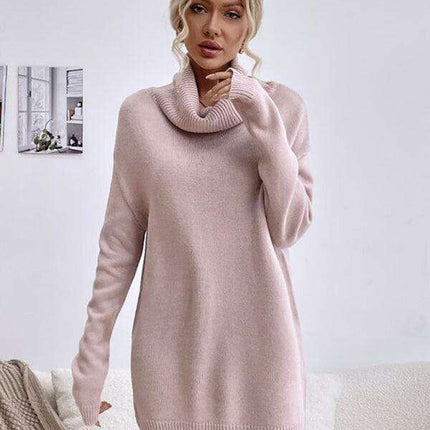 Chic Knit Turtleneck Dress for Women - Très Elite