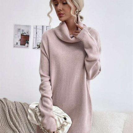 Chic Knit Turtleneck Dress for Women - Très Elite