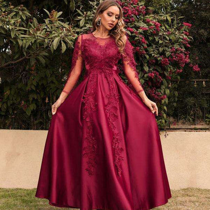 Chic Lace A-Line Dress - Effortless Elegance for Any Occasion - Très Elite