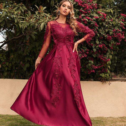 Chic Lace A-Line Dress - Effortless Elegance for Any Occasion - Très Elite