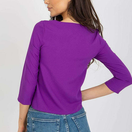 Chic Lace-Embellished Top with 3/4 Sleeves - Très Elite
