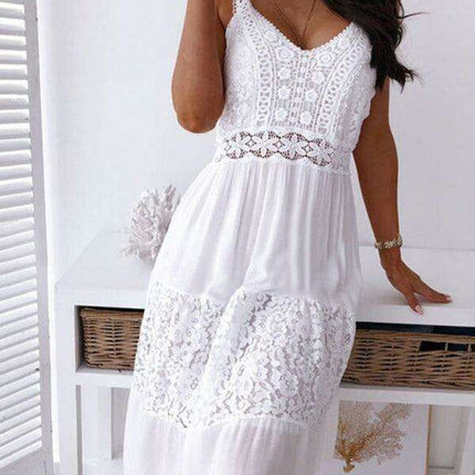 Chic Lace Suspender Summer Dress for Effortless Beach Elegance - Très Elite