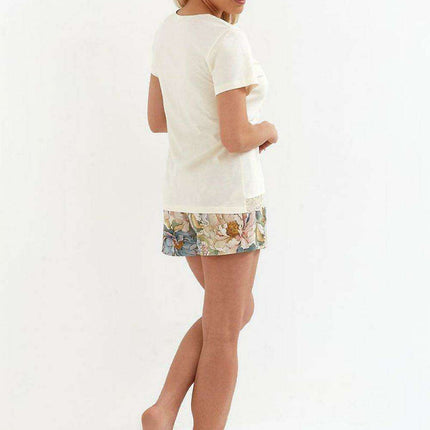 Chic Lace-Trimmed Cotton Pajama Ensemble