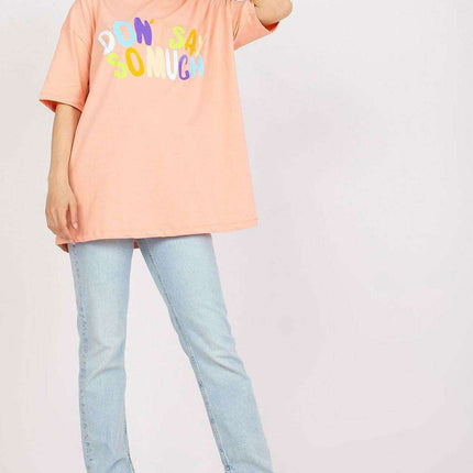 Chic Ladies' Cotton Blend T-shirt with Stylish Text - Très Elite