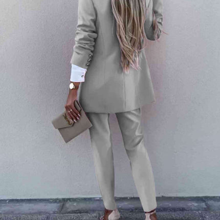 Chic Lapel Collar Coordinated Suit Ensemble - Très Elite