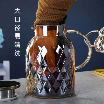 Chic Large-Volume Heat-Resistant Glass Kettle for Iced Drinks and Fruit Infusions - Très Elite