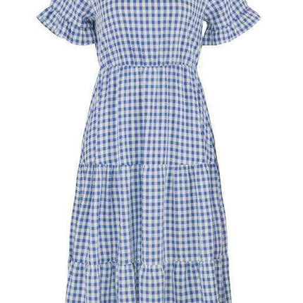 Chic Lattice Plaid Swing Dress - Women's Fashionable Outfit for Spring and Summer - Très Elite