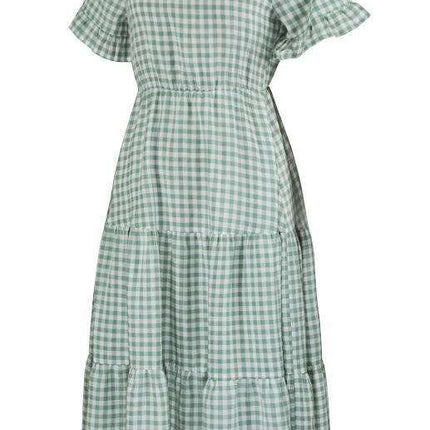 Chic Lattice Plaid Swing Dress - Women's Fashionable Outfit for Spring and Summer - Très Elite