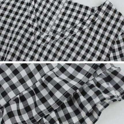 Chic Lattice Plaid Swing Dress - Women's Fashionable Outfit for Spring and Summer - Très Elite