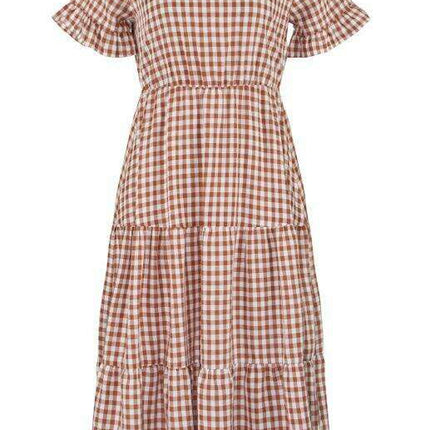 Chic Lattice Plaid Swing Dress - Women's Fashionable Outfit for Spring and Summer - Très Elite
