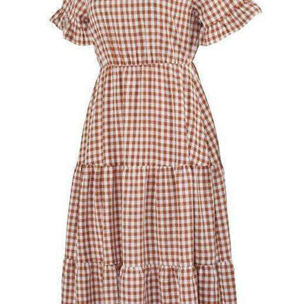 Chic Lattice Plaid Swing Dress - Women's Fashionable Outfit for Spring and Summer - Très Elite