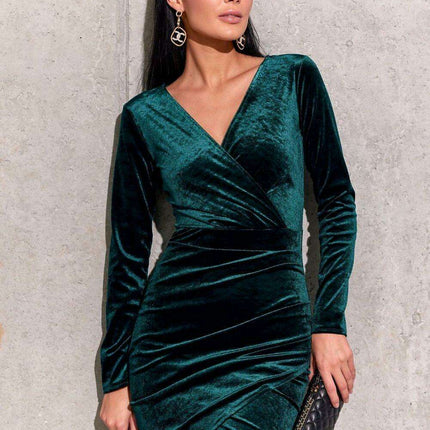 Chic Layered Neckline Evening Gown for Women by Roco Fashion - Très Elite
