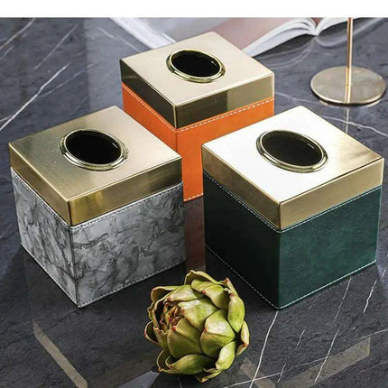 Chic Leather Tissue Holder - A Touch of Luxury for Your Home - Très Elite