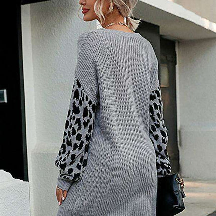Chic Leopard Print Knit Dress for Fashion-Forward Women - Très Elite