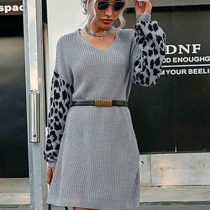 Chic Leopard Print Knit Dress for Fashion-Forward Women - Très Elite