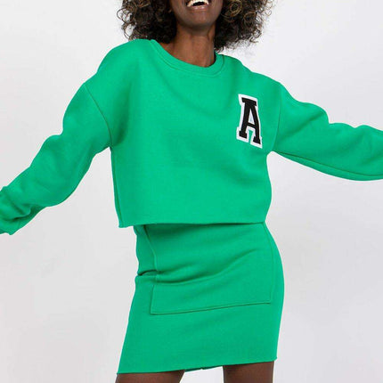 Chic Letter-Graphic Blouse and Fitted Pencil Skirt Set - Très Elite