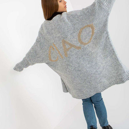 Chic Lettered Knit Cardigan for Effortless Style - Très Elite