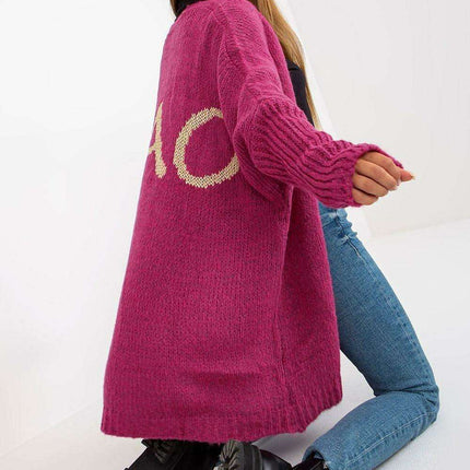Chic Lettered Knit Cardigan for Effortless Style - Très Elite