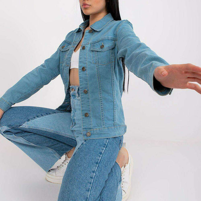 Chic Light Blue Denim Jacket Rue Paris Collection Edition