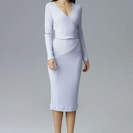Chic Long Sleeve Evening Dress with Graceful Neckline - Très Elite