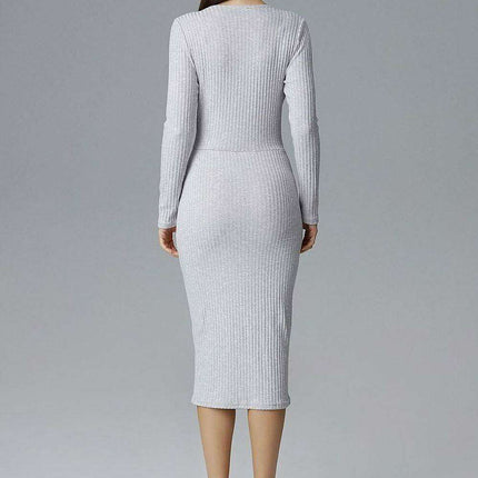 Chic Long Sleeve Evening Dress with Graceful Neckline - Très Elite