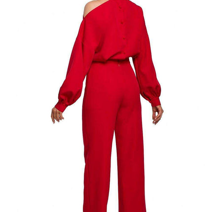 Chic Long Sleeve Jumpsuit with Slit Accent - Très Elite