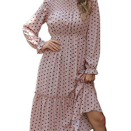 Chic Long Sleeve Polka Dot Dress: A Classic Wardrobe Essential for Women - Très Elite