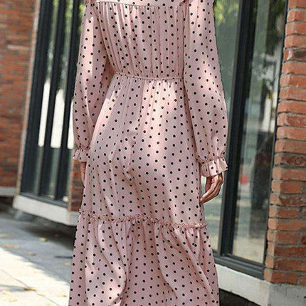 Chic Long Sleeve Polka Dot Dress: A Classic Wardrobe Essential for Women - Très Elite