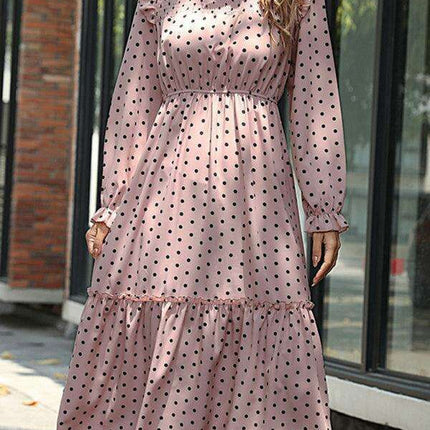 Chic Long Sleeve Polka Dot Dress: A Classic Wardrobe Essential for Women - Très Elite