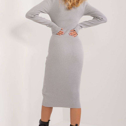 Chic Long Sleeve Ribbed Midi Dress with Elegant Pencil Fit - Très Elite