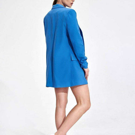 Chic Longline Double-Breasted Jacket with Distinctive Sleeve Accents - Très Elite