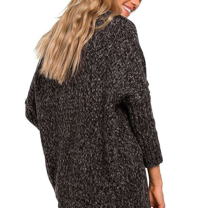 Chic Longline Fleece Sweater with Ribbed Cuffs - Très Elite