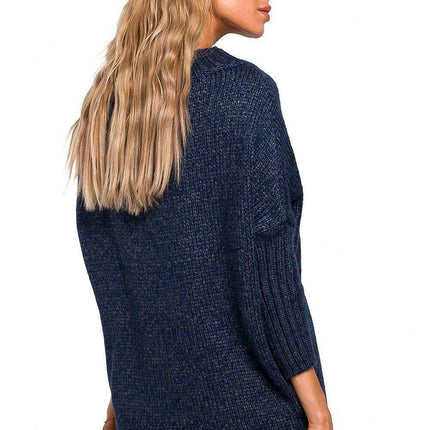 Chic Longline Fleece Sweater with Ribbed Cuffs - Très Elite