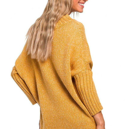 Chic Longline Fleece Sweater with Ribbed Cuffs - Très Elite
