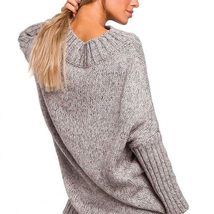 Chic Longline Fleece Sweater with Ribbed Cuffs - Très Elite