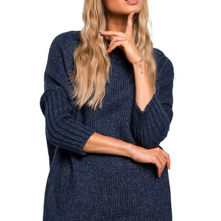 Chic Longline Fleece Sweater with Ribbed Cuffs - Très Elite