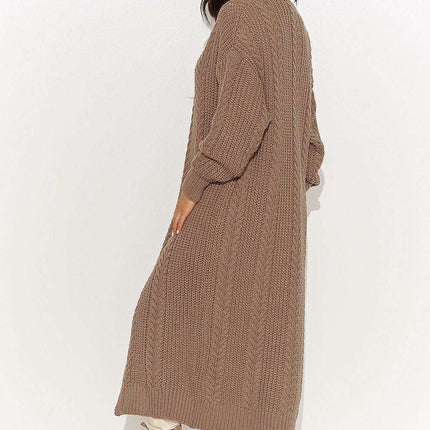 Chic Longline Plaid Knit Cardigan for Women - Très Elite