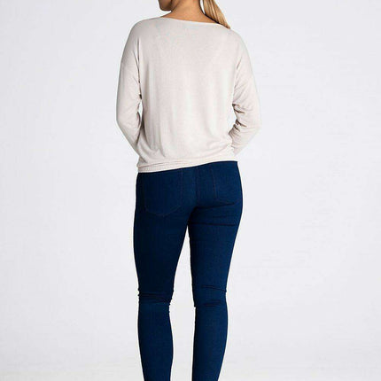 Chic Loose-Fit Round Neck Blouse with Drop Shoulder Design - Très Elite