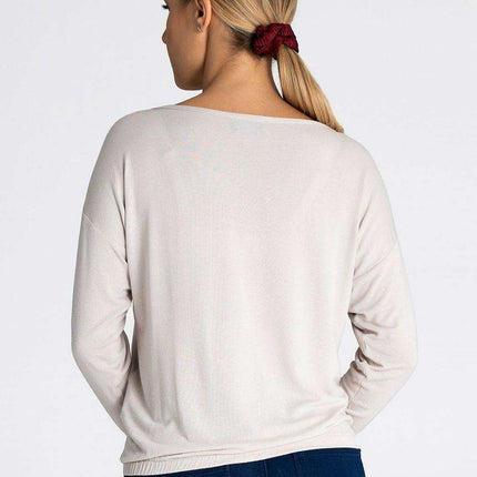 Chic Loose-Fit Round Neck Blouse with Drop Shoulder Design - Très Elite