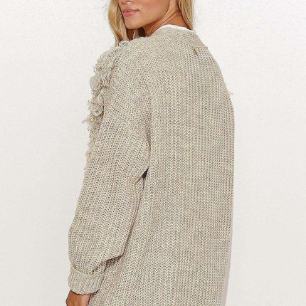 Chic Macadamia Open Sweater - Très Elite