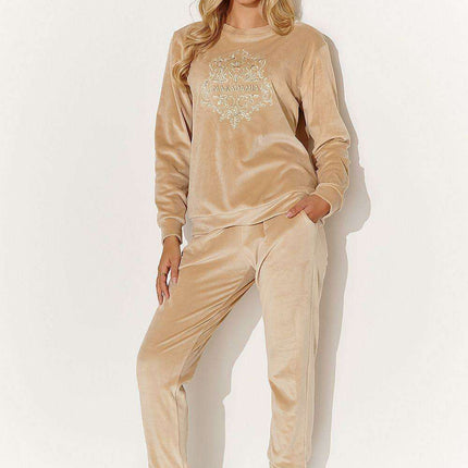 Chic Macadamia Velour Lounge Ensemble - Très Elite