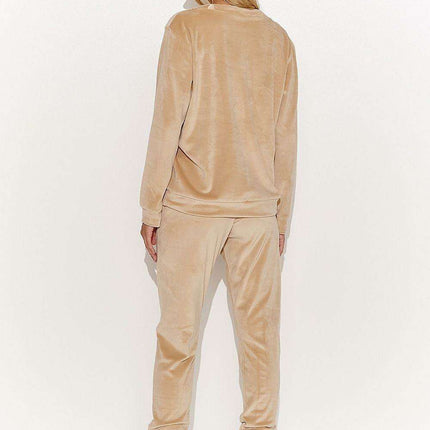 Chic Macadamia Velour Lounge Ensemble - Très Elite