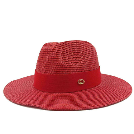 Chic Macaron White Straw Hat for Summer Travel - Essential Sun Protection for Beach Days 2023 - Très Elite